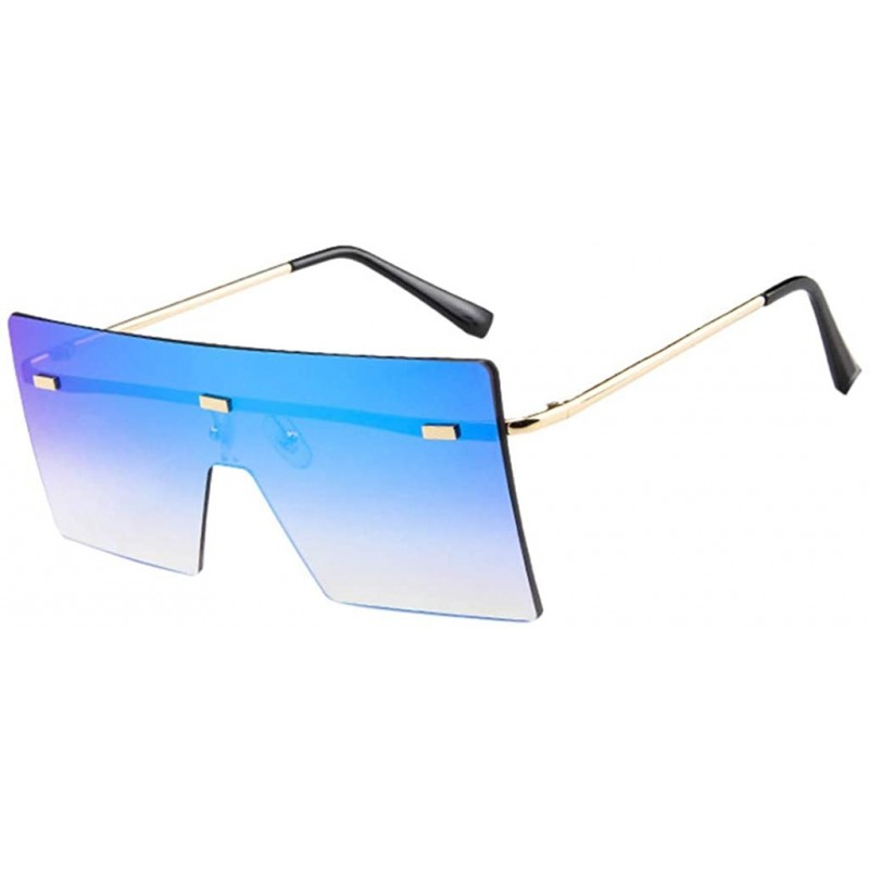 Rimless Ultralight Square Oversized Sunglasses Classic Fashion Siamese One Piece Glasses Rimless Design for Women Men - CI199...