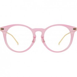 Wayfarer Oversized Big Round Horn Rimmed Eye Glasses Clear Lens Oval Frame Non Prescription - Pink 10122 - CK18NYK6D3T $9.94