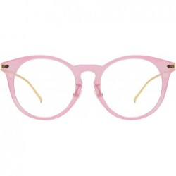 Wayfarer Oversized Big Round Horn Rimmed Eye Glasses Clear Lens Oval Frame Non Prescription - Pink 10122 - CK18NYK6D3T $23.18