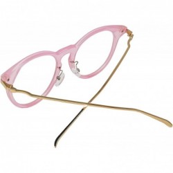 Wayfarer Oversized Big Round Horn Rimmed Eye Glasses Clear Lens Oval Frame Non Prescription - Pink 10122 - CK18NYK6D3T $9.94
