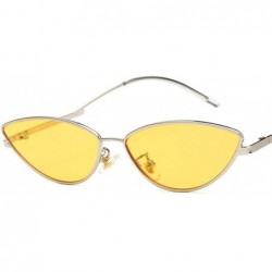 Goggle 2018 New Fashion Sunglasses Women Metal Retro Colorful Transparent Small Cat Eye UV400 - C3 - C5197Y75Z4G $27.29