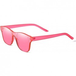 Square One Piece Rimless Tinted Sunglasses Transparent Candy Color Glasses - 009-pink - CH18E0I8OSY $9.52
