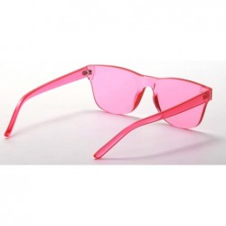 Square One Piece Rimless Tinted Sunglasses Transparent Candy Color Glasses - 009-pink - CH18E0I8OSY $9.52