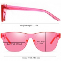 Square One Piece Rimless Tinted Sunglasses Transparent Candy Color Glasses - 009-pink - CH18E0I8OSY $9.52