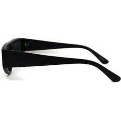 Rectangular Retro Flat Top Shield Plastic Sunglasses - Matte Black - CT18ZWQW57Q $8.20