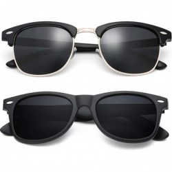 Wrap SUNGLASSES FOR MEN WOMEN - Half Frame Polarized Classic fashion womens mens sunglasses FD4003 - CH18TE0Z4NY $13.43