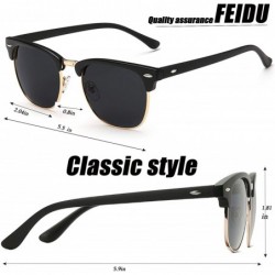 Wrap SUNGLASSES FOR MEN WOMEN - Half Frame Polarized Classic fashion womens mens sunglasses FD4003 - CH18TE0Z4NY $13.43