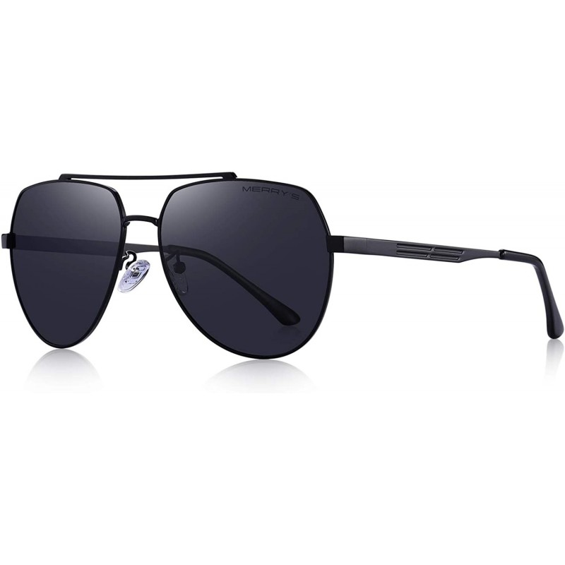 Goggle Men Classic Pilot Sunglasses HD Polarized Shield Sunglasses for Mens Driving UV400 Protection S8175 - Black - C518XQIO...