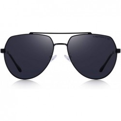 Goggle Men Classic Pilot Sunglasses HD Polarized Shield Sunglasses for Mens Driving UV400 Protection S8175 - Black - C518XQIO...