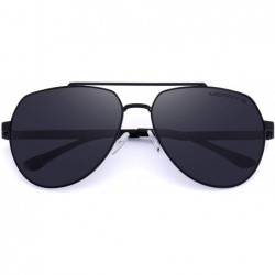 Goggle Men Classic Pilot Sunglasses HD Polarized Shield Sunglasses for Mens Driving UV400 Protection S8175 - Black - C518XQIO...