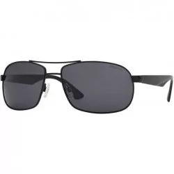 Oversized Classic Oversized XL Polarized Rectangular Aviator Sunglasses for Men - Black + Smoke - C418GLAKC5T $28.35