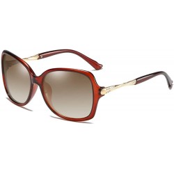 Oversized Ladies Vintage Round Polarized HD TAC Sunglasses for Women Classic Retro Designer Style - B - CK198ODE052 $32.09