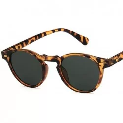 Round sunglasses for women fashion Red Blue Round Sun Glasses Vintage Retro Shades - C3-leopard-darkgreen - C118WZSCYT3 $47.66