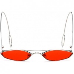 Round Unisex Sunglasses Retro Silver Drive Holiday Round Non-Polarized UV400 - Red - CG18R95ACNT $8.95