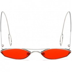 Round Unisex Sunglasses Retro Silver Drive Holiday Round Non-Polarized UV400 - Red - CG18R95ACNT $8.95