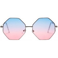 Wrap Radiation Protection Sunglasses - Retro Fashion Polygonal Lens Sun Glasses - C - C118QS9GGMH $18.38
