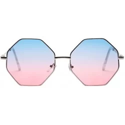 Wrap Radiation Protection Sunglasses - Retro Fashion Polygonal Lens Sun Glasses - C - C118QS9GGMH $10.24