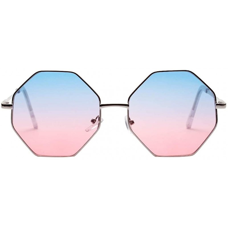 Wrap Radiation Protection Sunglasses - Retro Fashion Polygonal Lens Sun Glasses - C - C118QS9GGMH $10.24