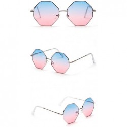 Wrap Radiation Protection Sunglasses - Retro Fashion Polygonal Lens Sun Glasses - C - C118QS9GGMH $10.24