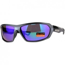 Oval Mens Xloop Sunglasses Designer Sports Fashion Shades UV 400 - Gunmetal (Teal Mirror) - C318E3748CQ $22.63