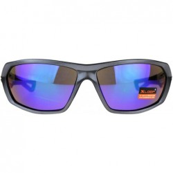 Oval Mens Xloop Sunglasses Designer Sports Fashion Shades UV 400 - Gunmetal (Teal Mirror) - C318E3748CQ $12.34