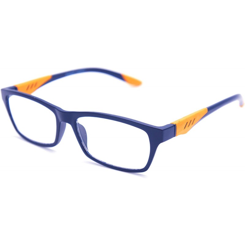 Rectangular 6904 SECOND GENERATION Semi-Rimless Flexie Reading Glasses NEW - Z3 Matte Blue Orange - CR18ET3SEDM $22.40