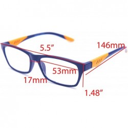 Rectangular 6904 SECOND GENERATION Semi-Rimless Flexie Reading Glasses NEW - Z3 Matte Blue Orange - CR18ET3SEDM $22.40