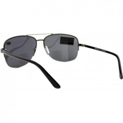 Aviator Bifocal Magnification Lens Sunglasses Mens Half Rim Aviator Tinted Reader - Gunmetal - CD18844QIC2 $11.84