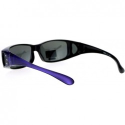 Rectangular Womens Rhinestone Polarized Lens Rectangular 60mm Fit Over Sunglasses - Purple - CW12N2PB3G9 $9.36
