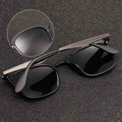 Oval Women Men Sunglasses Polarized Vintage Eyewear Driving Alloy Temple Gafas De Sol Masculino AF8120 - C1black - CN1985IAGR...