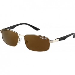 Rectangular Men's Polar Sunglasses - Gold - CD12I83XYA9 $14.34