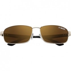 Rectangular Men's Polar Sunglasses - Gold - CD12I83XYA9 $14.34