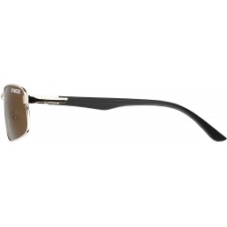 Rectangular Men's Polar Sunglasses - Gold - CD12I83XYA9 $14.34