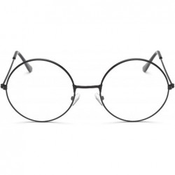 Aviator Vintage Style Women Popular Round Metal Glasses Frame Trendy Unisex Nerd Anti-radiation Spectacles Eyeglass - Gun - C...