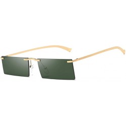 Rimless Women Vintage Square Frame Sunglasses Summer Fashion Eyewear Beach Sunglasses - D - CF18ST2I0KU $17.57