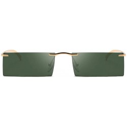 Rimless Women Vintage Square Frame Sunglasses Summer Fashion Eyewear Beach Sunglasses - D - CF18ST2I0KU $10.45