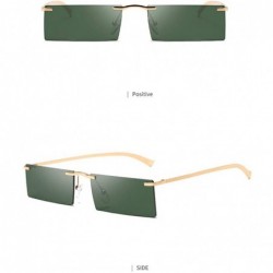 Rimless Women Vintage Square Frame Sunglasses Summer Fashion Eyewear Beach Sunglasses - D - CF18ST2I0KU $10.45