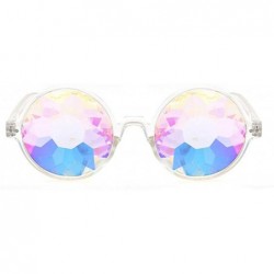 Oval Round Kaleido Glasses Rave Festival Men Women Er Holographic Female Male Sunglasses Retro - Black - CQ199CIT20T $36.62