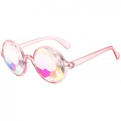 Oval Round Kaleido Glasses Rave Festival Men Women Er Holographic Female Male Sunglasses Retro - Black - CQ199CIT20T $36.62