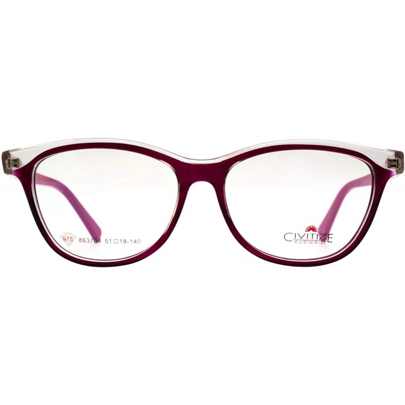 Oval Eyeglasses 3704 Oval Style - for Womens 100% UV PROTECTION - Transparent-fucsia - CJ192TGUDC7 $26.86