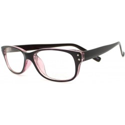 Rectangular Black Narrow 2 Tone Color Clear Lens Glasses Frame - Black/Purple - C211C047F1D $19.77