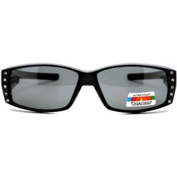 Rectangular Womens Rhinestone Rectangular Polarized Fit Over Glasses Sunglasses - Black - C011YHJ9CE7 $23.01