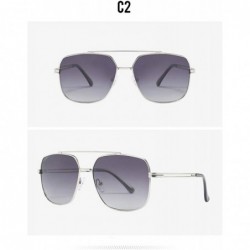 Round Men's polarized TAC1.1 sunglasses new business casual sunglasses - Silver Grey C2 - C119059KG7O $20.80