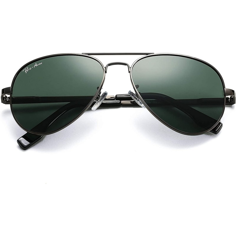 Aviator Polarized Aviator Sunglasses for Men and Women 100% UV Protection - 58mm - Gunmetal Frame/G15 Lens - C818HW63MGN $18.84