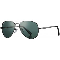 Aviator Polarized Aviator Sunglasses for Men and Women 100% UV Protection - 58mm - Gunmetal Frame/G15 Lens - C818HW63MGN $18.84