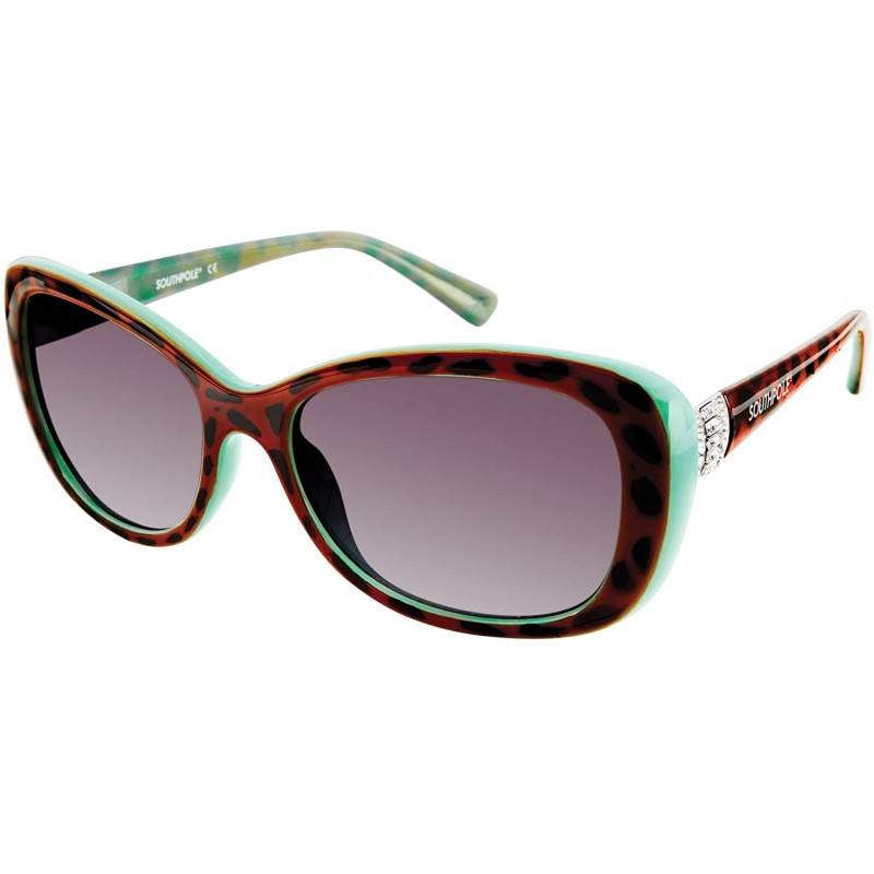 Cat Eye Women's Stylish Cat-Eye Sunglasses with Rhinestone Accents & 100% UV Protection - 58 mm - Animal & Blue - CE180ZG0988...