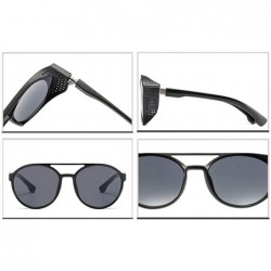 Round Steampunk Retro Round Sunglasses - UV400 Glasses for Men and Women - Tea - CI18U9S0M3X $8.60