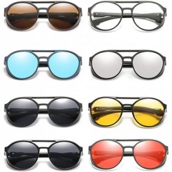 Round Steampunk Retro Round Sunglasses - UV400 Glasses for Men and Women - Tea - CI18U9S0M3X $8.60