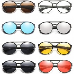 Round Steampunk Retro Round Sunglasses - UV400 Glasses for Men and Women - Tea - CI18U9S0M3X $8.60