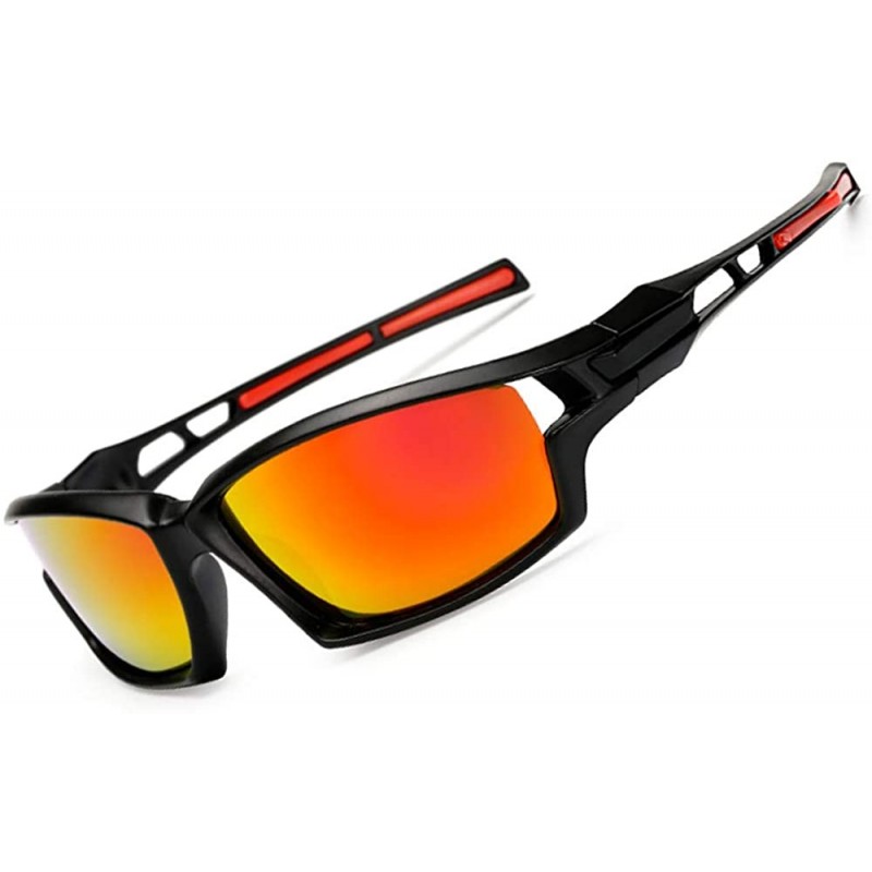 Sport Men Sport Polarized Sunglasses 100% UV Protection for Outdoor Activities - Red - CK18TI698K8 $12.20